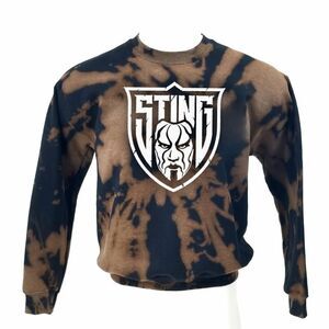 STING Wrestling Big Logo Acid Wash Pullover Crewneck Sweatshirt - rock rap punk